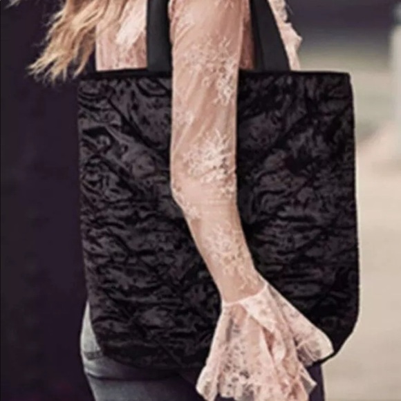 Victoria's Secret Handbags - NWOT Victoria’s Secret Black Velvet Tote